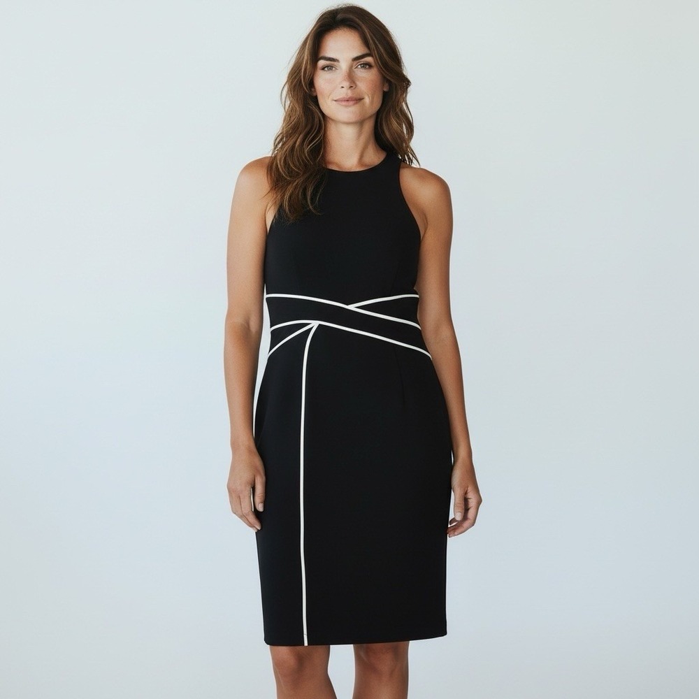 Anthropologie Maeve Dress Womens Black Sleeveless Sheath Size 8P Classic